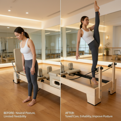 Maple Wooden Pilates Reformer Gym Yoga Compact Multifunctional Cama Reformador Maquina Core Beds Machine Seller for Studio