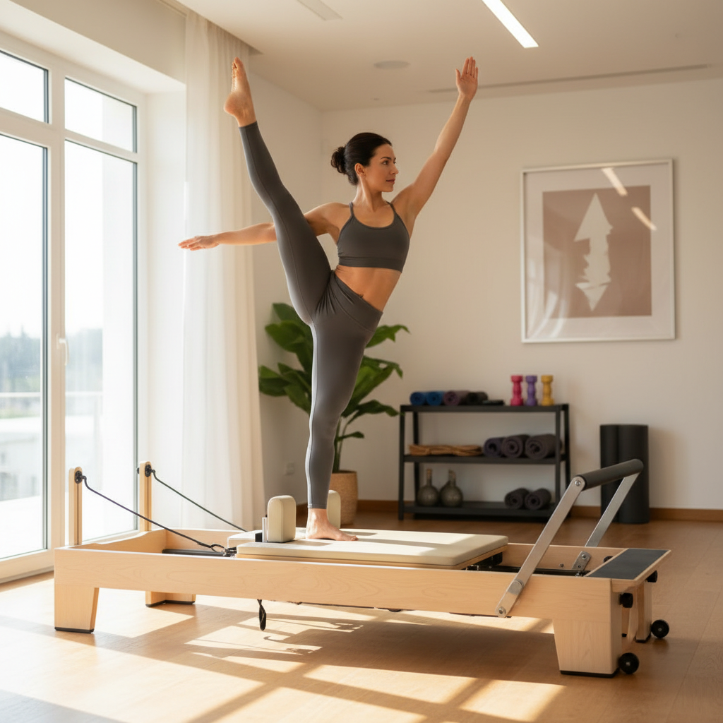 Maple Wooden Pilates Reformer Gym Yoga Compact Multifunctional Cama Reformador Maquina Core Beds Machine Seller for Studio